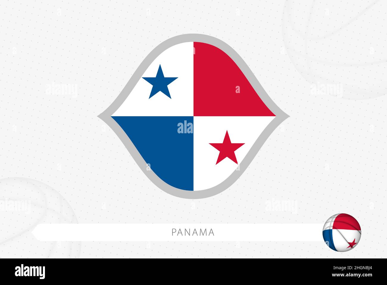 Panama flag for basketball competition on gray basketball background. Sports vector illustration. Stock Vector