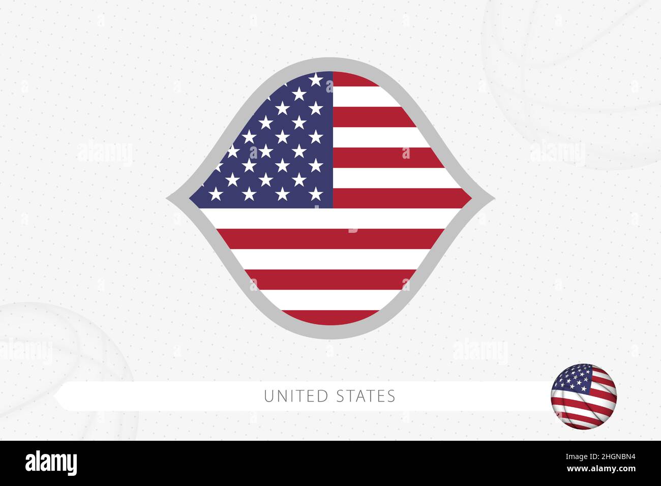 USA flag for basketball competition on gray basketball background