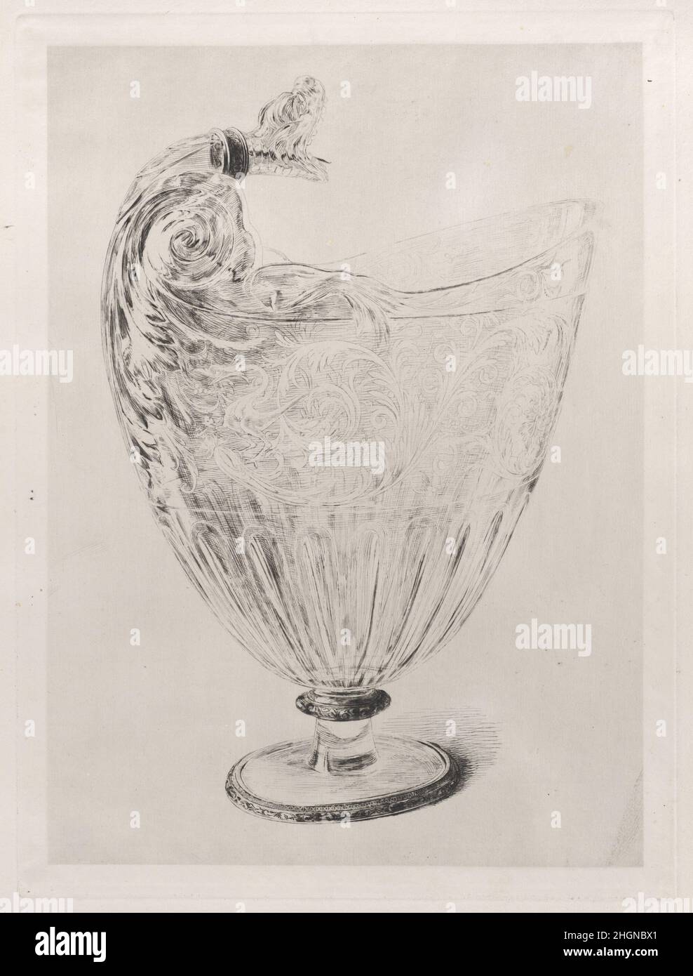Crystal Bezel 1868 Jules-Ferdinand Jacquemart. Crystal Bezel. Gems and Jewels of the Crown. Jules-Ferdinand Jacquemart (French, Paris 1837–1880 Paris). 1868. Etching. Prints Stock Photo