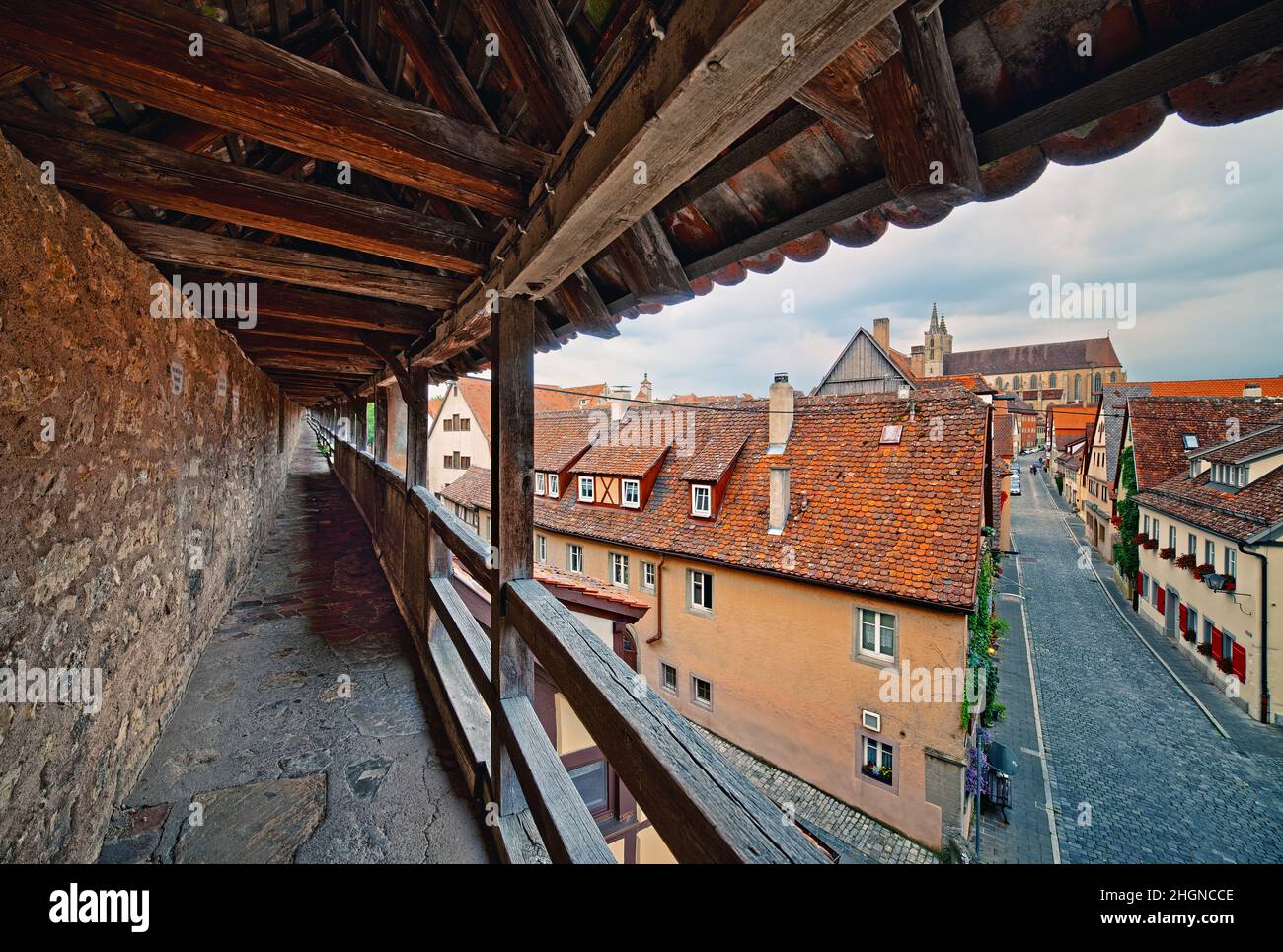 Rothenburg ob der Tauber - Medieval town wall Stock Photo