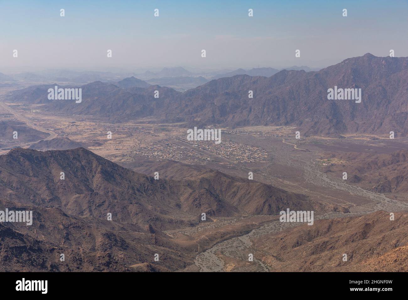 birdseye view of city of Taif Stock Photo