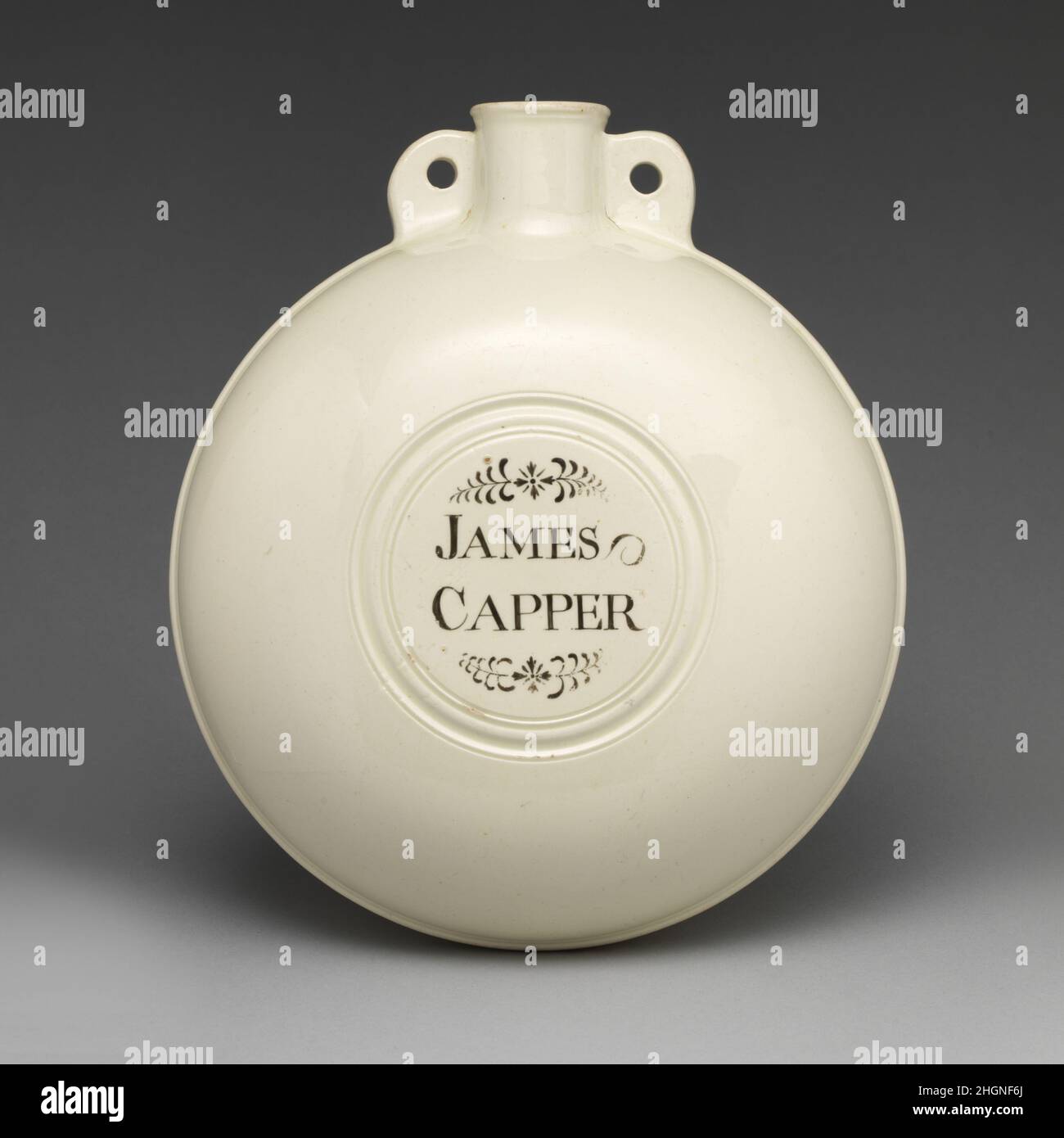 Water bottle or flask ca. 18001820 British, Staffordshire. Water bottle or flask. British