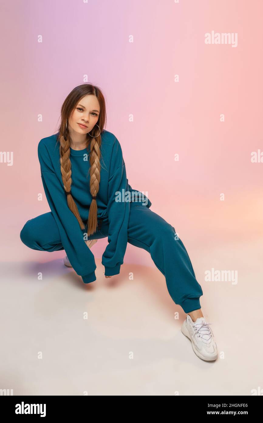 Portrait active woman posing hi-res stock photography and images - Alamy