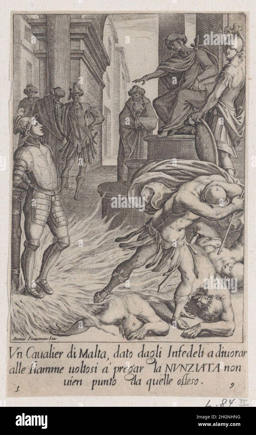 The Cavalier of Malta, from Scelta d'Alcuni Miracoli e Grazie della Santissima Nunziata di Firenze (Selection of Some Miracles and Graces that Occurred in the Church of the Annunziata in Florence) 1611–19 Jacques Callot French. The Cavalier of Malta, from Scelta d'Alcuni Miracoli e Grazie della Santissima Nunziata di Firenze (Selection of Some Miracles and Graces that Occurred in the Church of the Annunziata in Florence). Scelta d'Alcuni Miracoli e Grazie della Santissima Nunziata di Firenze. Jacques Callot (French, Nancy 1592–1635 Nancy). 1611–19. Engraving; second state of two (Lieure). Prin Stock Photo
