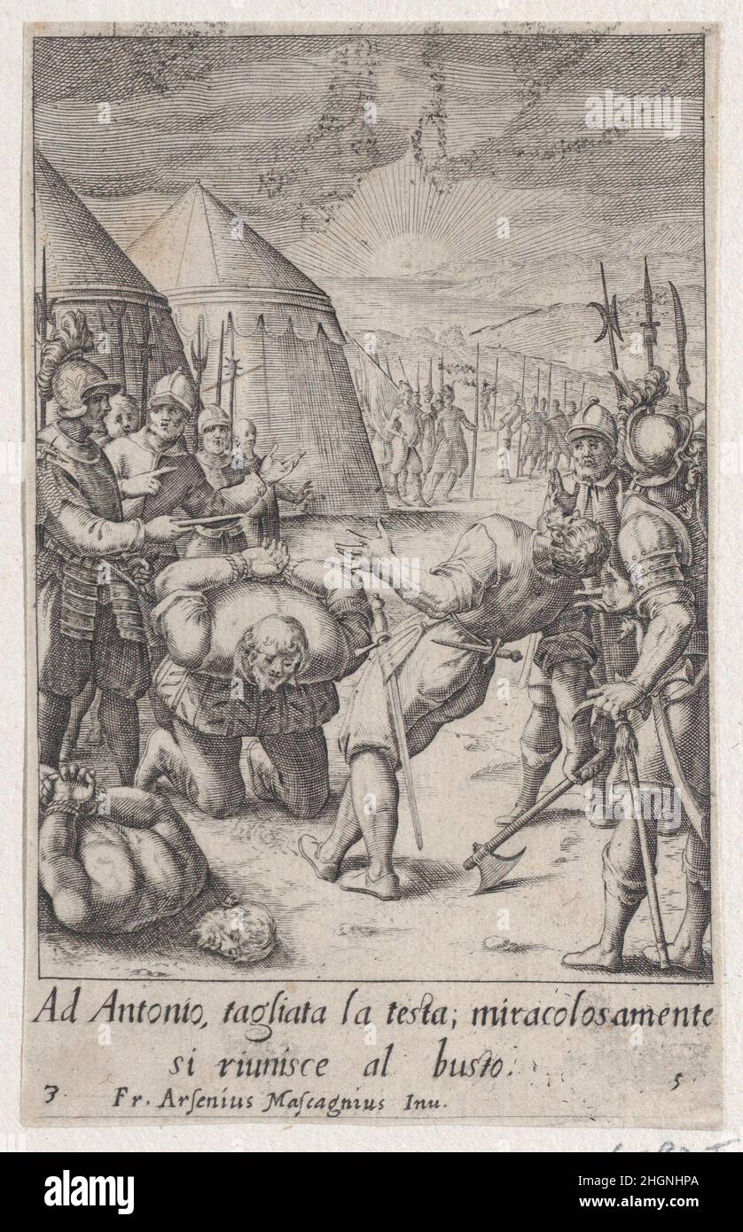 The Decapitation, from Scelta d'Alcuni Miracoli e Grazie della Santissima Nunziata di Firenze (Selection of Some Miracles and Graces that Occurred in the Church of the Annunziata in Florence) 1611–19 Jacques Callot French. The Decapitation, from Scelta d'Alcuni Miracoli e Grazie della Santissima Nunziata di Firenze (Selection of Some Miracles and Graces that Occurred in the Church of the Annunziata in Florence). Scelta d'Alcuni Miracoli e Grazie della Santissima Nunziata di Firenze. Jacques Callot (French, Nancy 1592–1635 Nancy). 1611–19. Engraving; second state of two (Lieure). Prints Stock Photo