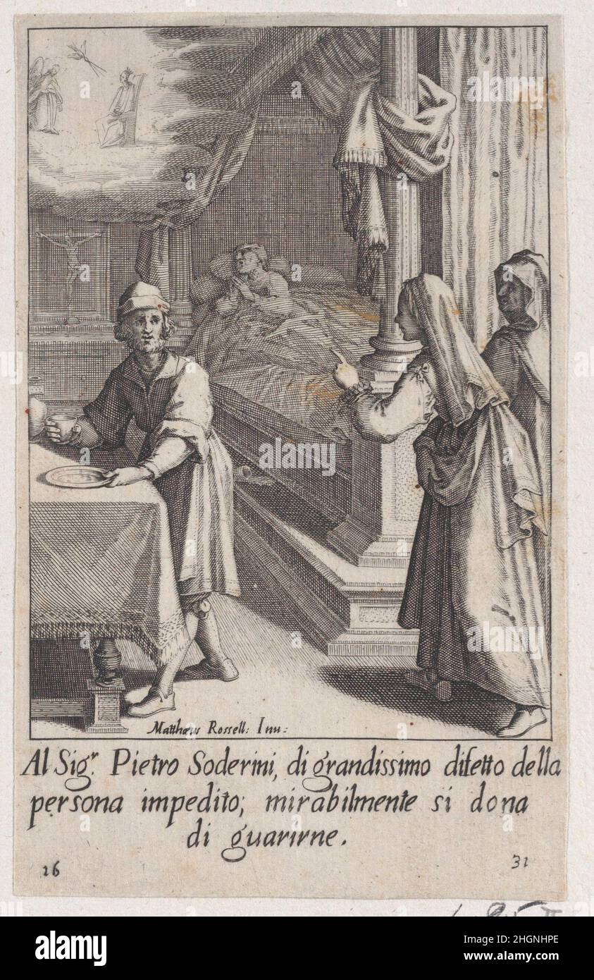 Pietro Soderini, from Scelta d'Alcuni Miracoli e Grazie della Santissima Nunziata di Firenze (Selection of Some Miracles and Graces that Occurred in the Church of the Annunziata in Florence) 1611–19 Jacques Callot French. Pietro Soderini, from Scelta d'Alcuni Miracoli e Grazie della Santissima Nunziata di Firenze (Selection of Some Miracles and Graces that Occurred in the Church of the Annunziata in Florence). Scelta d'Alcuni Miracoli e Grazie della Santissima Nunziata di Firenze. Jacques Callot (French, Nancy 1592–1635 Nancy). 1611–19. Engraving; second state of two (Lieure). Prints Stock Photo