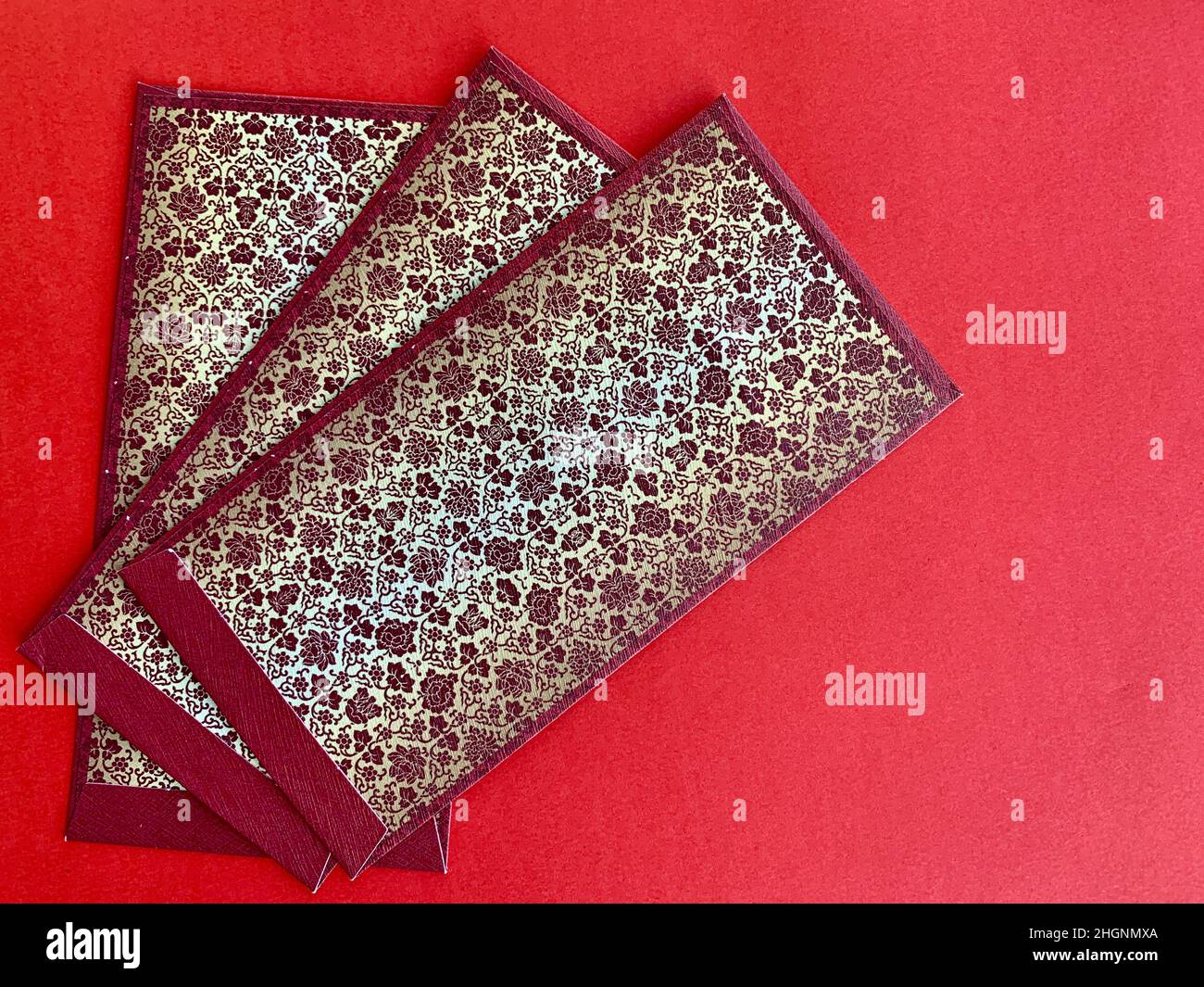 Red envelope packet chinese new year, hongbao with the character 'Happy New  Year' on white background for Chinese New Year. Translation: Good luck in  Stock Photo - Alamy