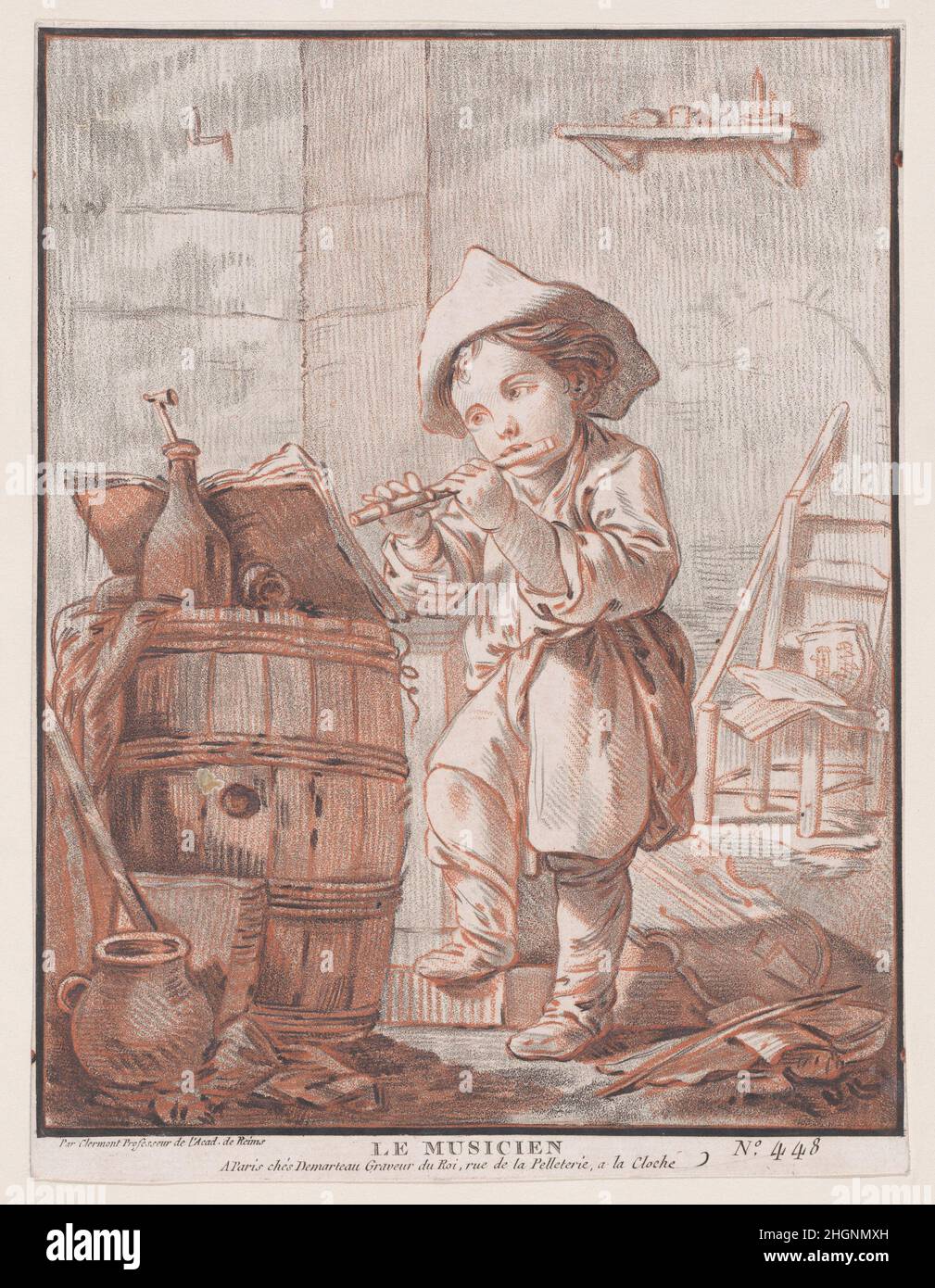 Le Musicien 18th century Gilles Demarteau. Le Musicien. Gilles