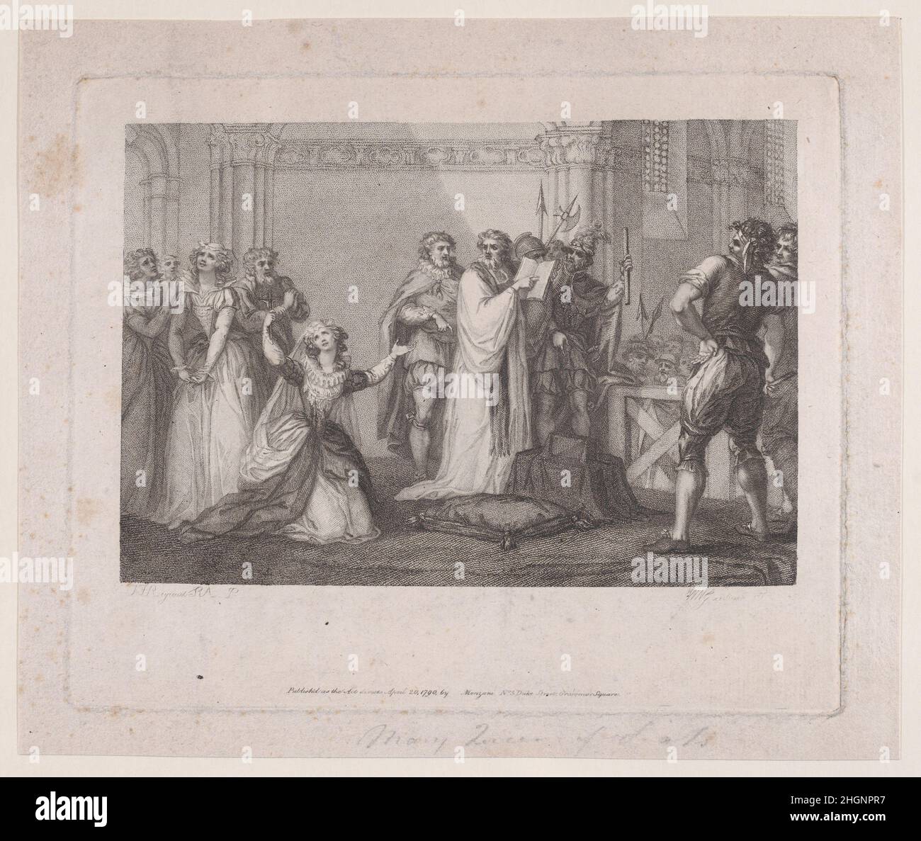 Mary, Queen of Scots kneeling on the scaffold April 20, 1790 William ...