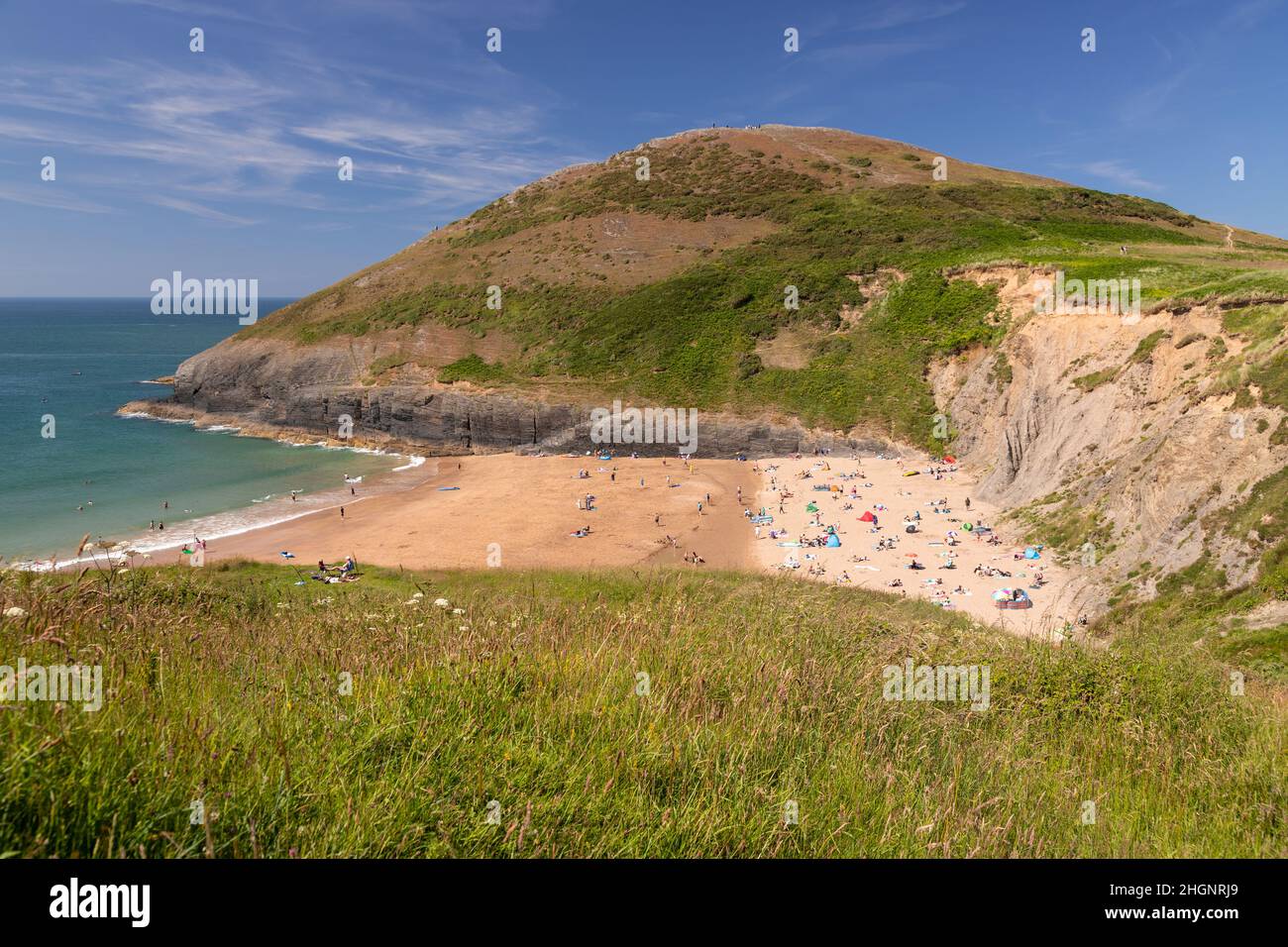 Mwnt beach in Ceredigion on the welsh coast Stock Photo