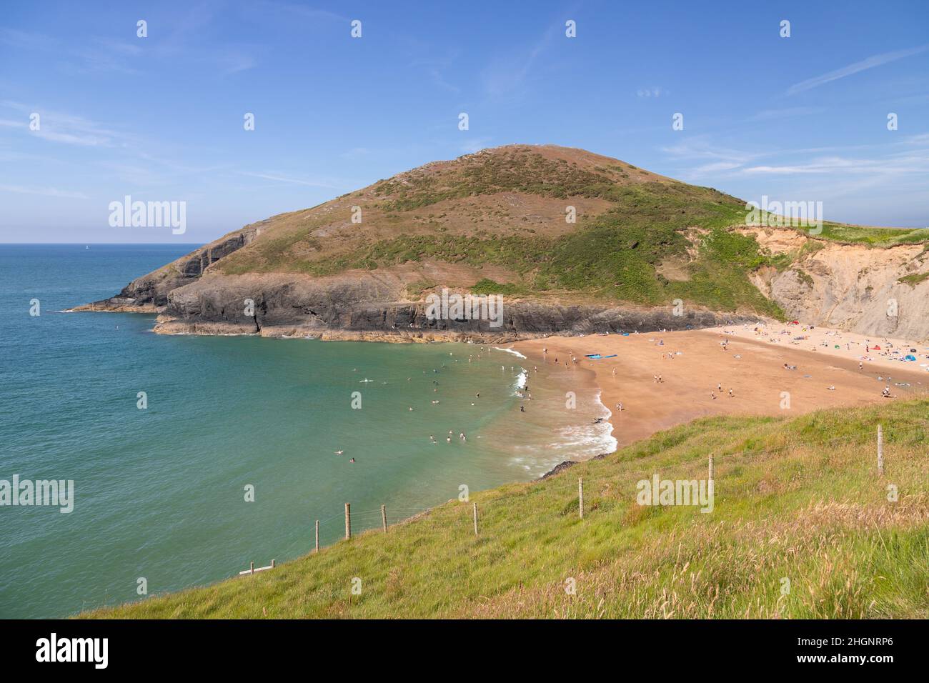 Mwnt beach in Ceredigion on the welsh coast Stock Photo