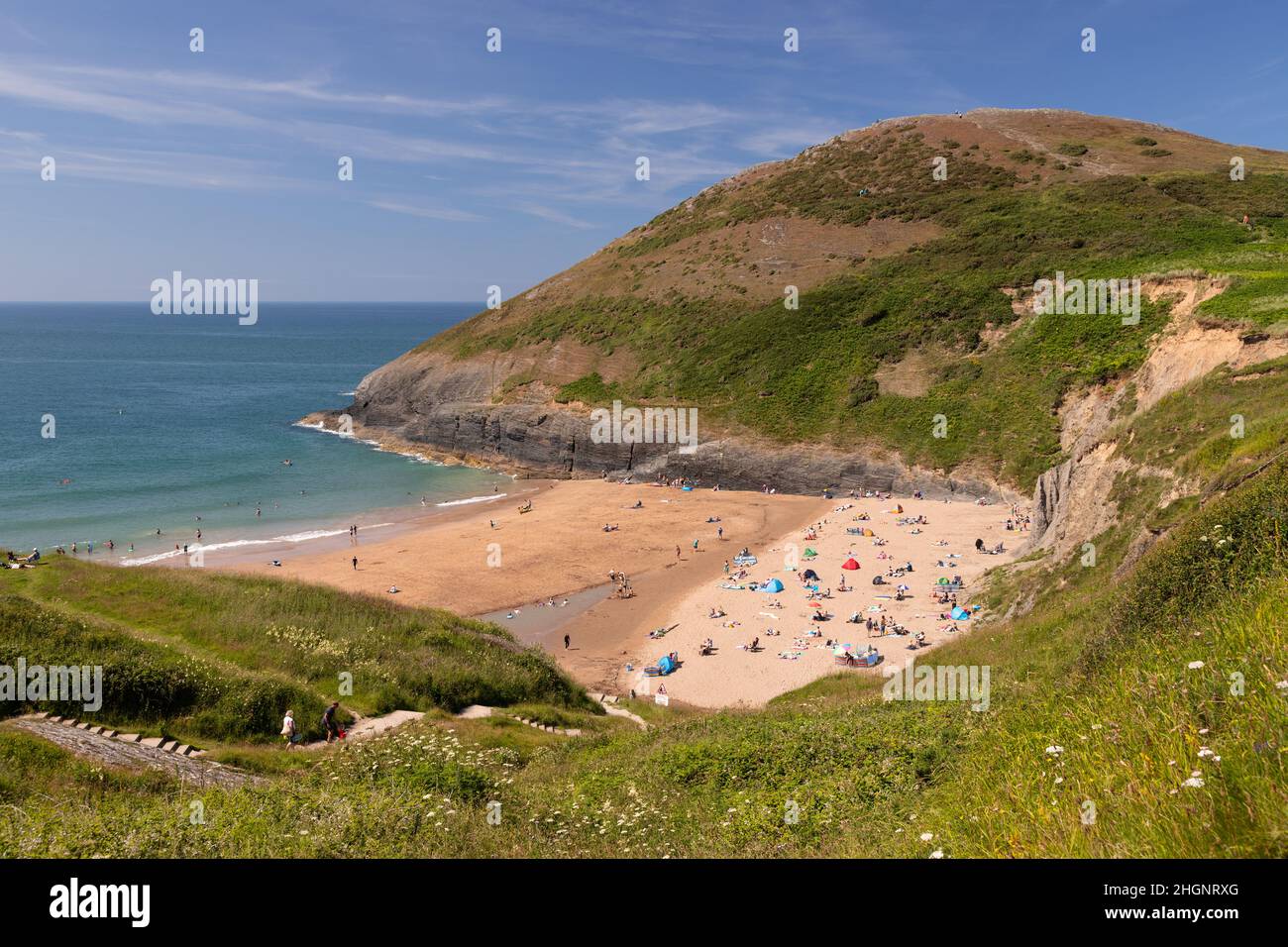 Mwnt beach in Ceredigion on the welsh coast Stock Photo