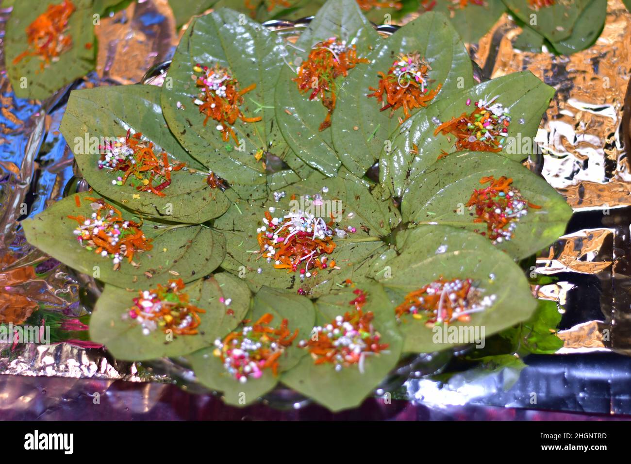 Betel leaf (Benarasi pan) Indian Mouth freshnar Stock Photo