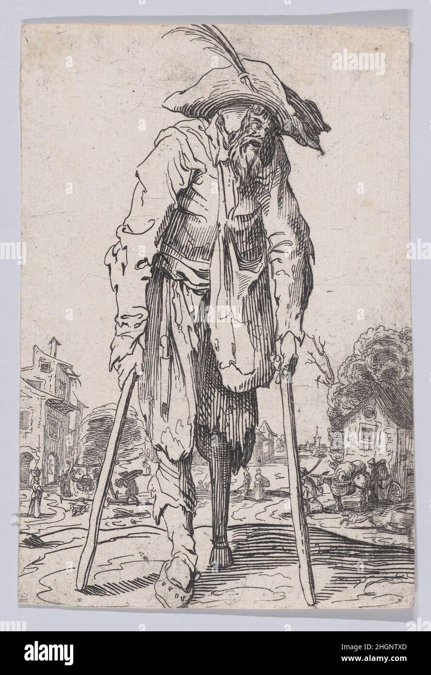 Reverse Copy of Le Mendiant a la Jambe de Bois (The Beggar with the Wooden Leg), from Les Gueux suite appelée aussi Les Mendiants, Les Baroni, ou Les Barons (The Beggars, also called the Barons) 17th century Anonymous. Reverse Copy of Le Mendiant a la Jambe de Bois (The Beggar with the Wooden Leg), from Les Gueux suite appelée aussi Les Mendiants, Les Baroni, ou Les Barons (The Beggars, also called the Barons). Les Gueux suite appelée aussi Les Mendiants, Les Baroni, ou Les Barons. Anonymous. 17th century. Etching. Prints Stock Photo