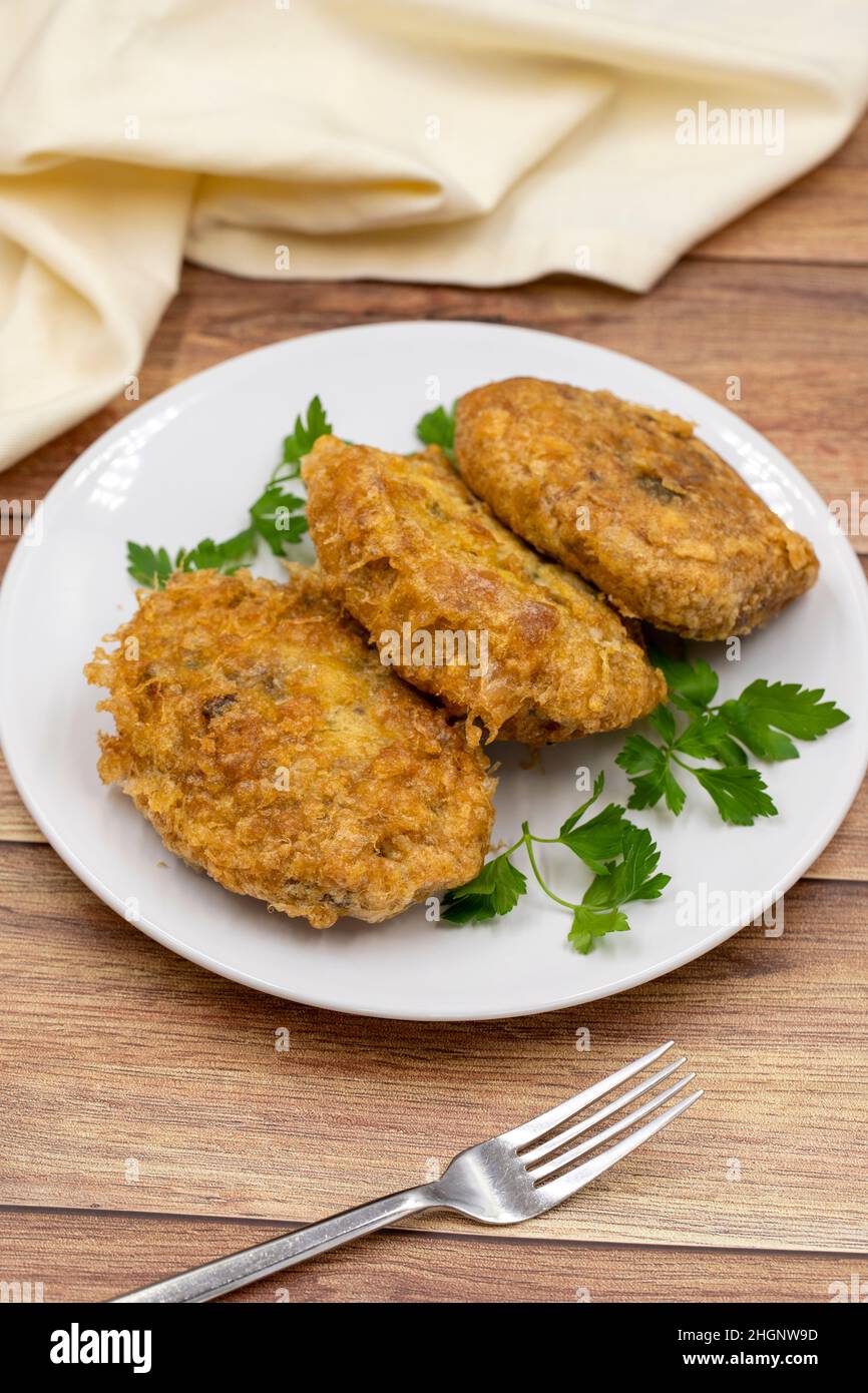 Turkish traditional Food kadinbudu kofte ( meatball ) rice and meat falafel. Traditional Mediterranean cuisine delicacies Stock Photo
