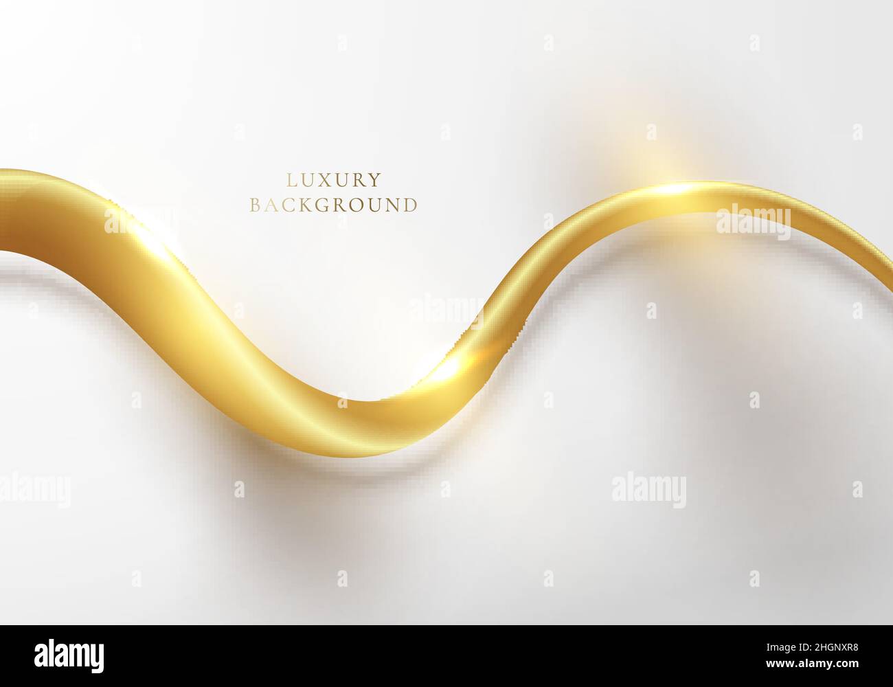 Abstract elegant template design 3D golden wave curved line elements
