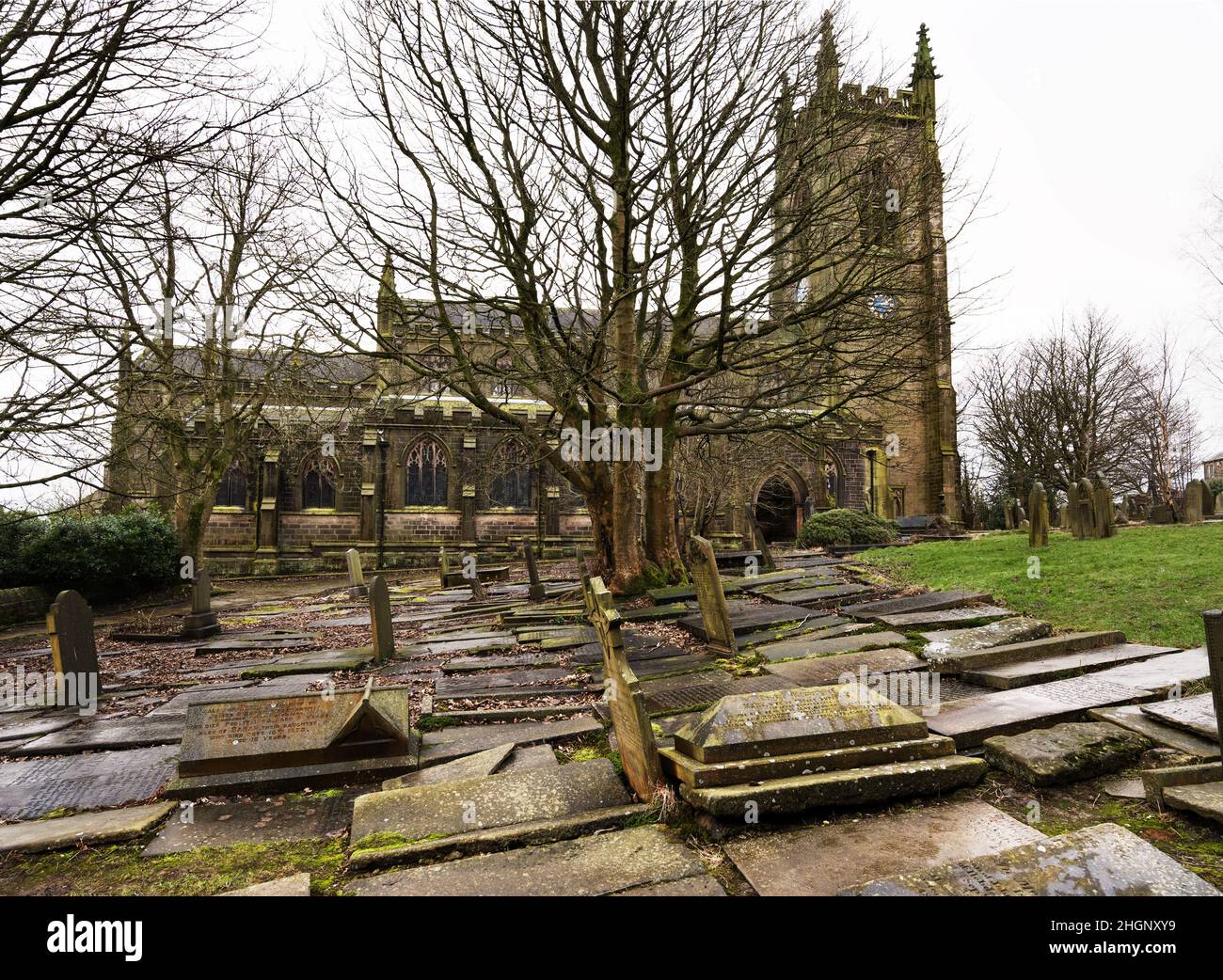The church of St Thomas the Apostle, Heptonstall, West Yorkshire, UK Stock Photo