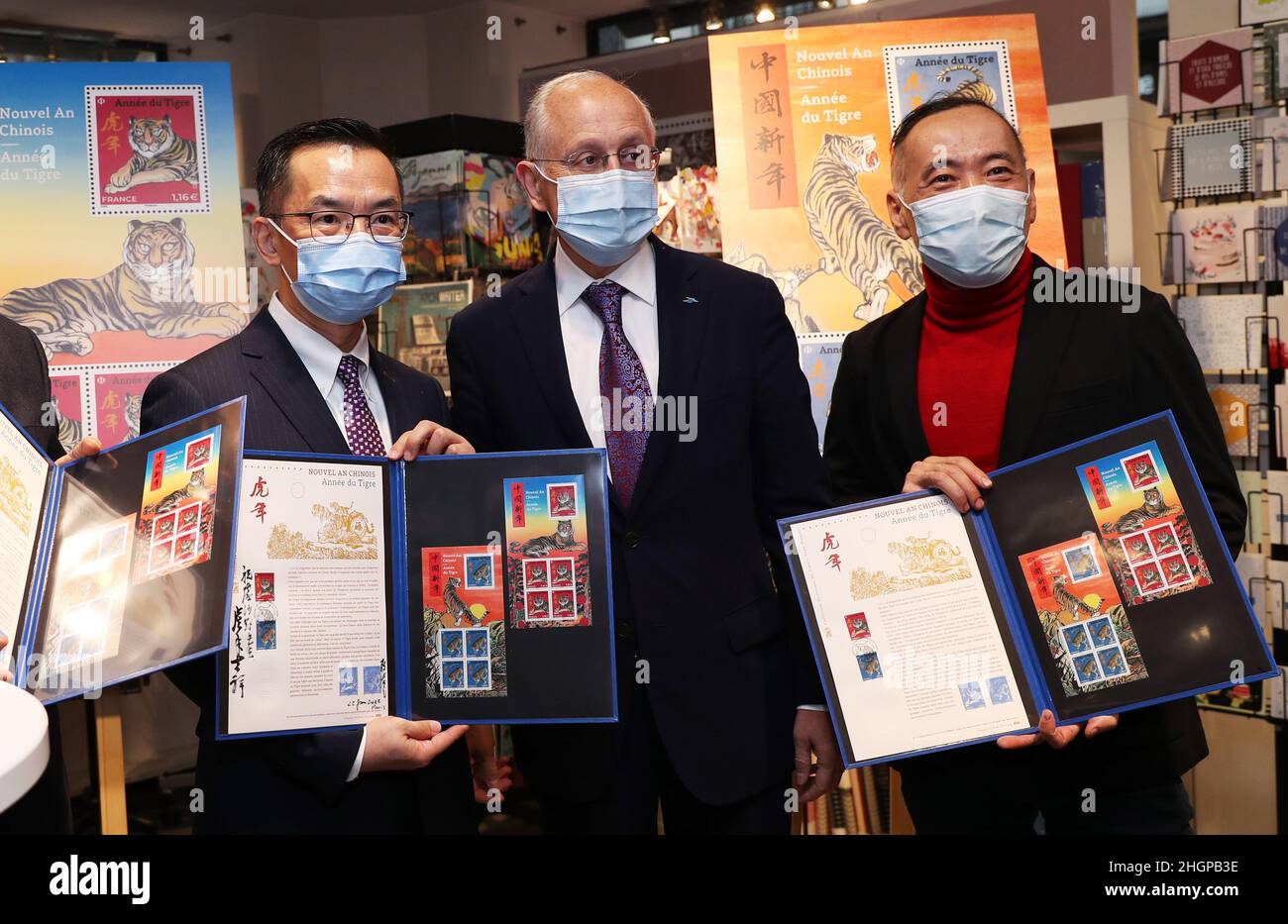 Paris, France. 22nd Jan, 2022. Chinese Ambassador to France Lu Shaye (L