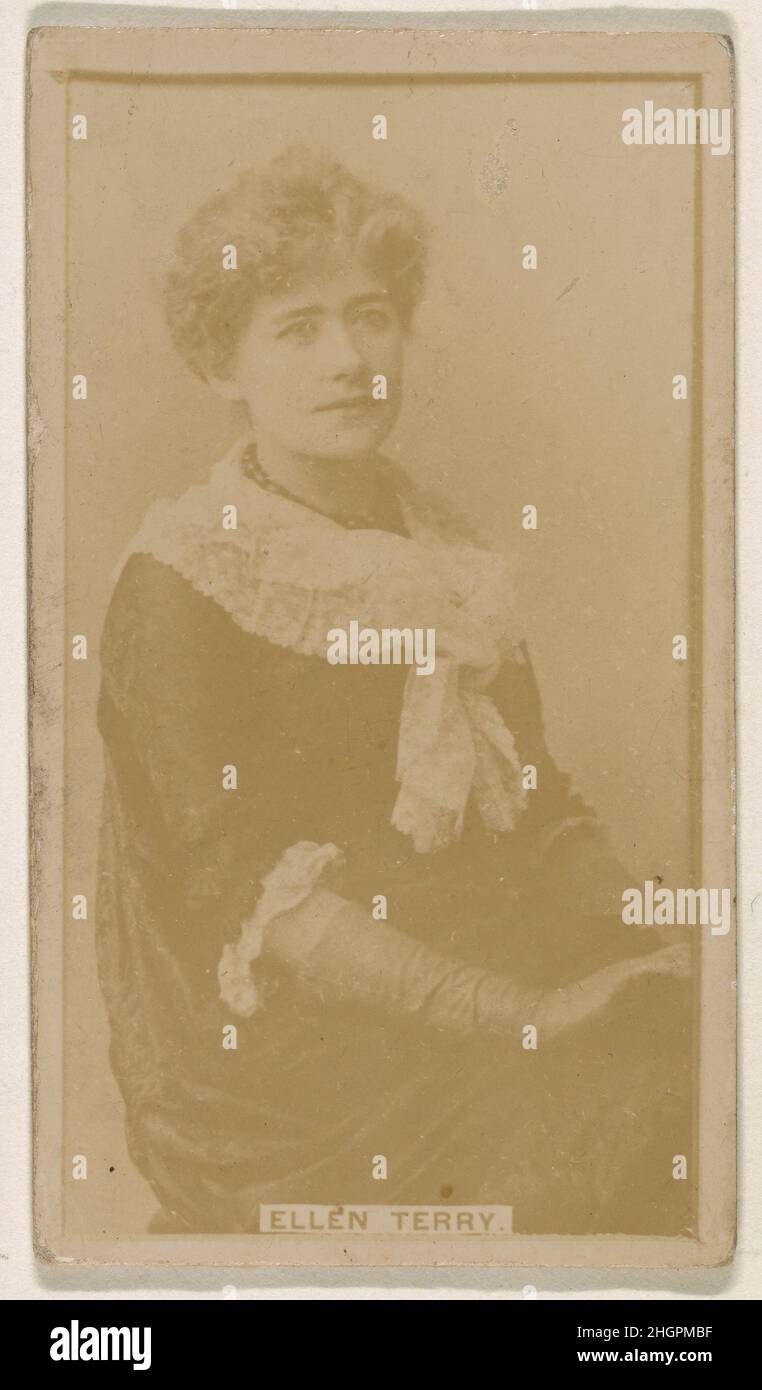 Ellen Terry, from the Actresses series (N245) issued by Kinney Brothers to promote Sweet Caporal Cigarettes 1890 Issued by Kinney Brothers Tobacco Company American Trade cards from the set 'Actors and Actresses' (N245), issued in 1890 by Kinney Brothers Tobacco to promote Sweet Caporal Cigarettes.. Ellen Terry, from the Actresses series (N245) issued by Kinney Brothers to promote Sweet Caporal Cigarettes  657308 Stock Photo