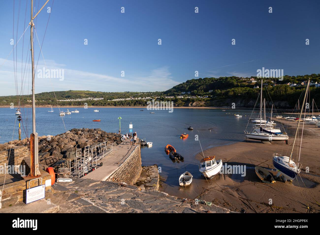 New Quay harbour, Ceredigion, on the welsh coast Stock Photo