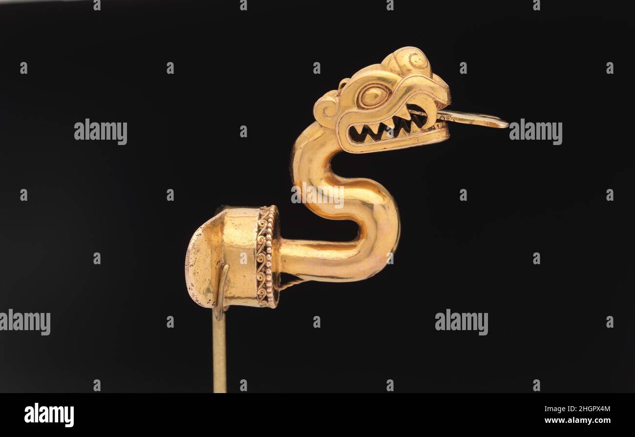 Serpent Labret with Articulated Tongue A.D. 1300–1521 Aztec Superbly ...