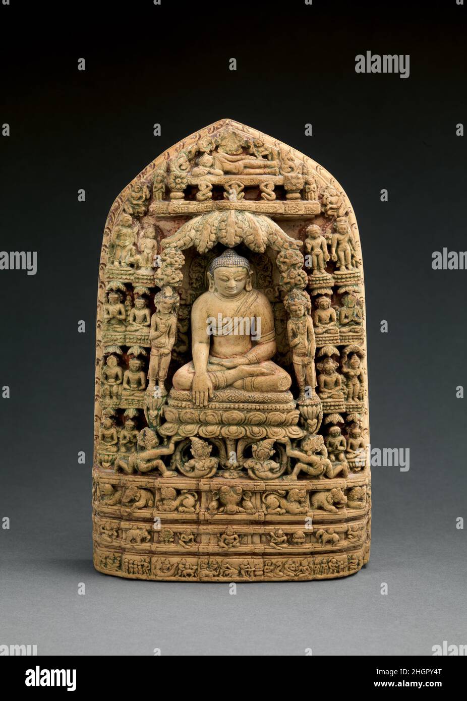 Eight Great Events Stele 11th12th century Eastern India (Bihar) This