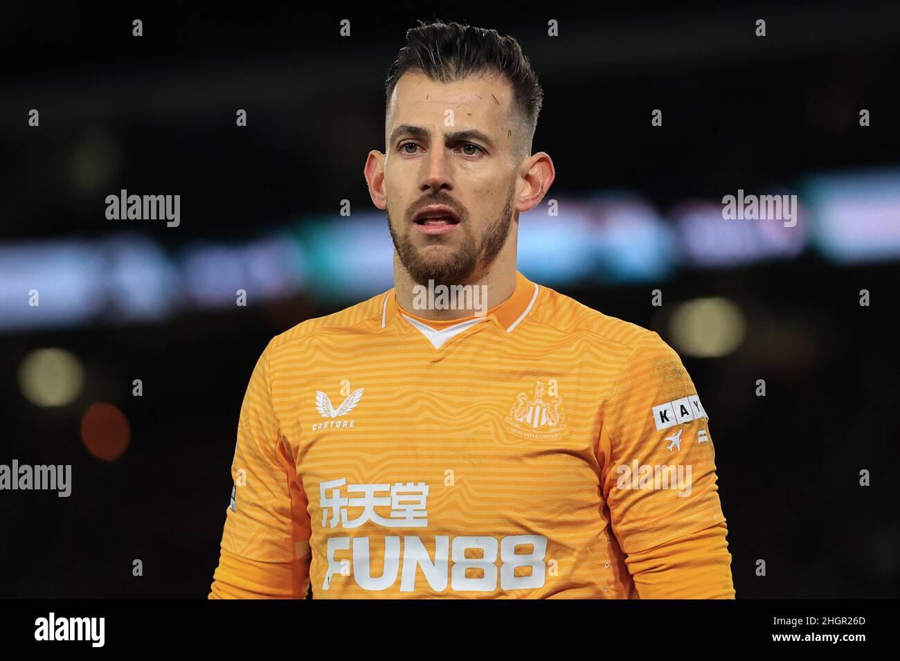 Martin Dubravka #1 of Newcastle United during the Premier League fixture Leeds United vs Newcastle United at Elland Road, Leeds, UK. 22nd Jan, 2022. Credit: News Images /Alamy Live News Stock Photo