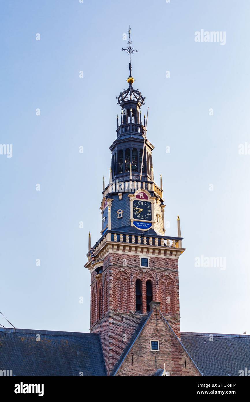 Alkmaar, The Netherlands - July 23, 2021: Tower building De Waag with Cheese museum in Alkmaar North-Holland, The Netherlands Stock Photo