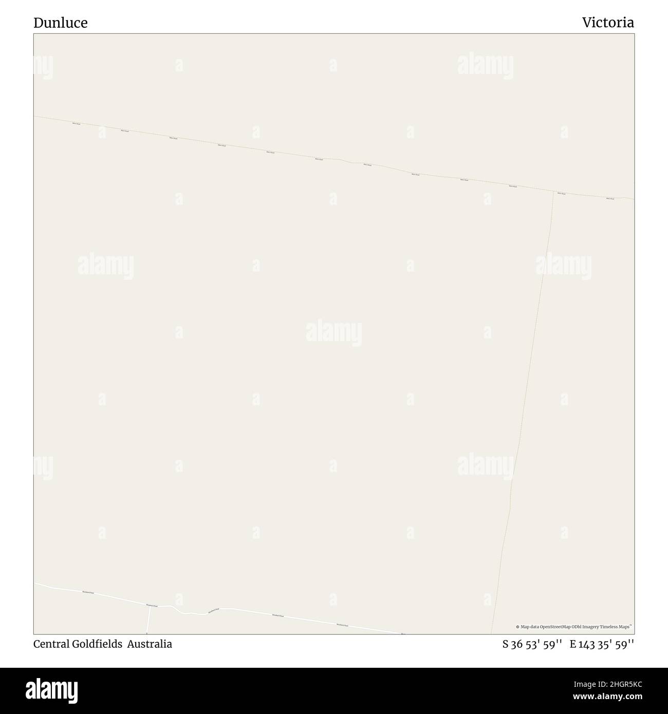 Central Goldfields Map Dunluce, Central Goldfields, Australia, Victoria, S 36 53' 59'', E 143 ...