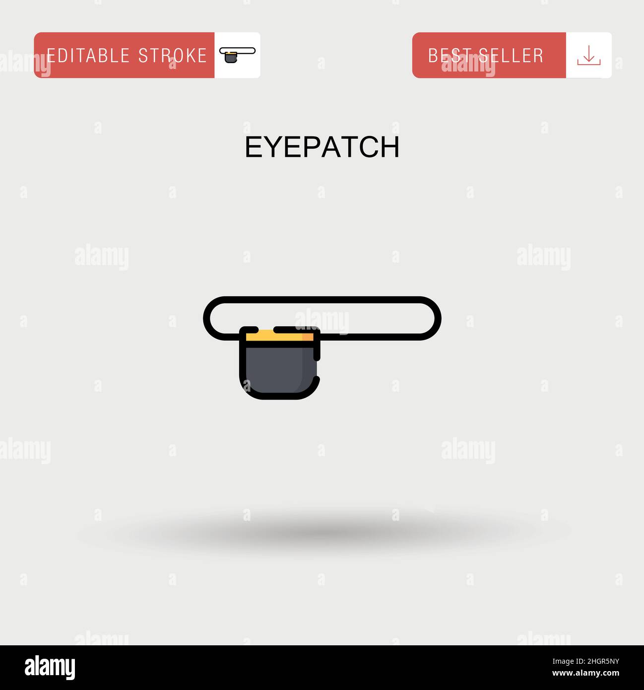Eyepatch Simple vector icon. Stock Vector