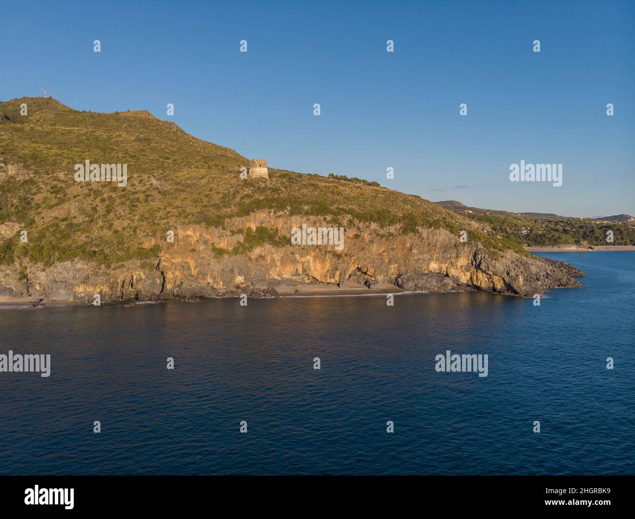 Aerial view, Troncone's Beach, Marina of Camerota, Campania Stock Photo