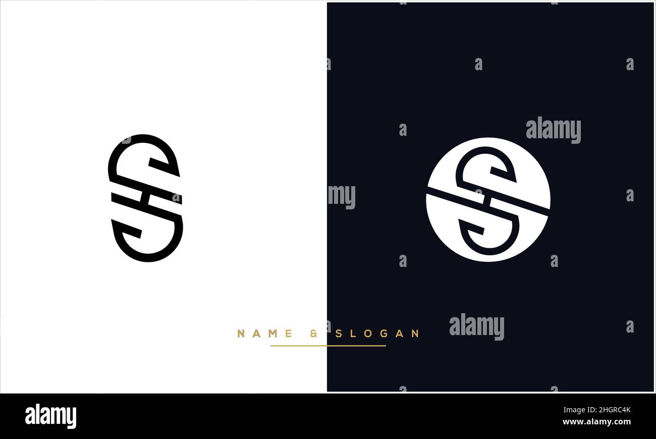 SH, HS Abstract Letters Logo monogram Stock Vector