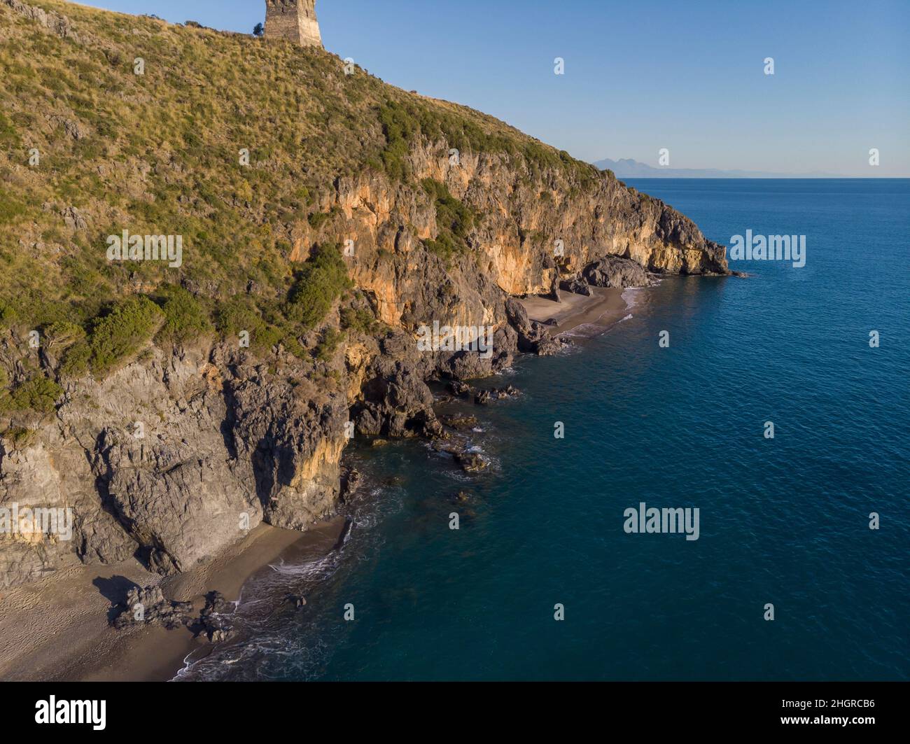 Aerial view, Troncone's Beach, Marina of Camerota, Campania Stock Photo