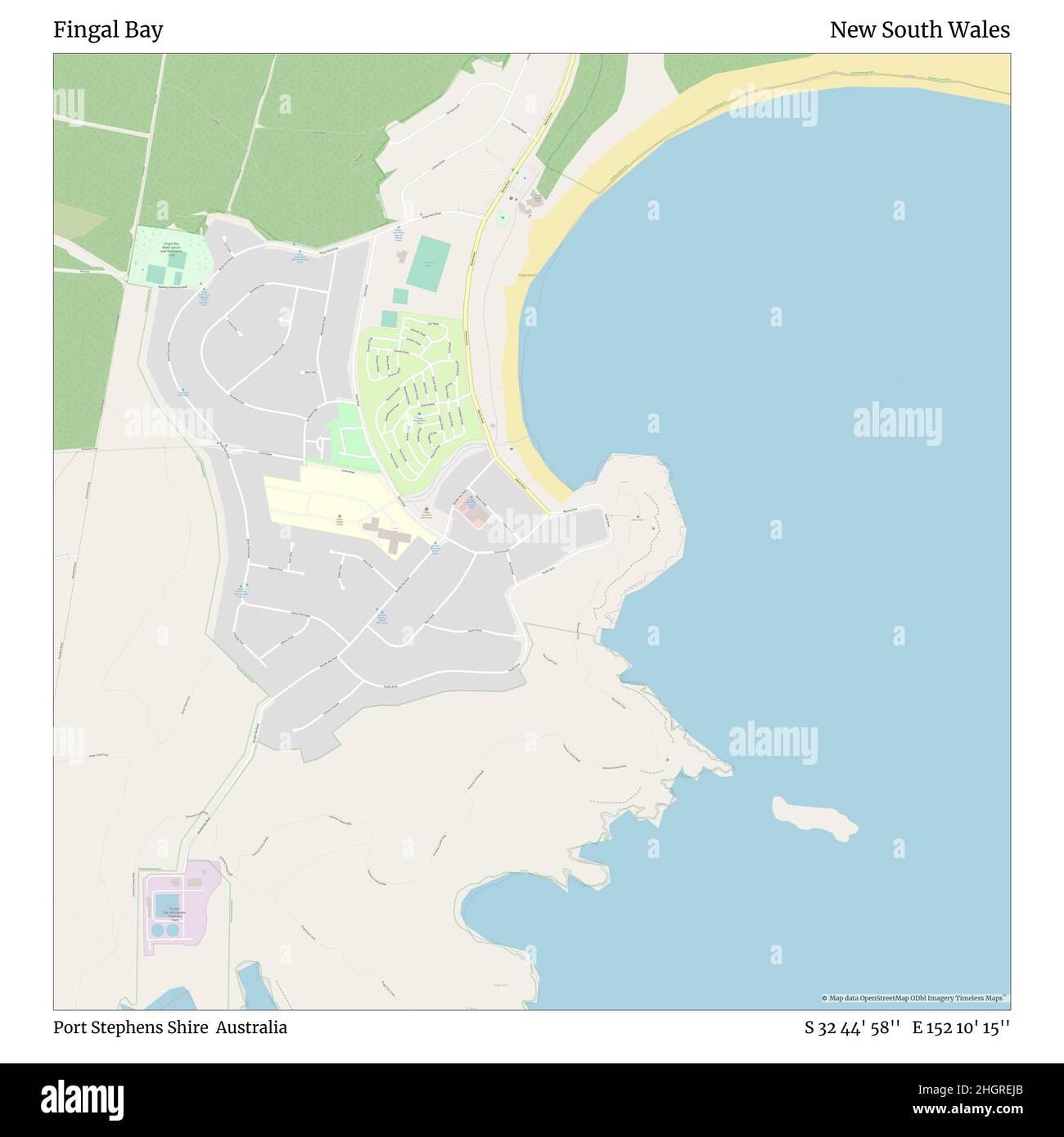 Map Of Fingal Bay Fingal Bay Cut Out Stock Images & Pictures - Alamy