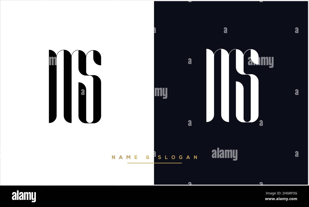 MS, SM Abstract Letters Logo monogram Stock Vector