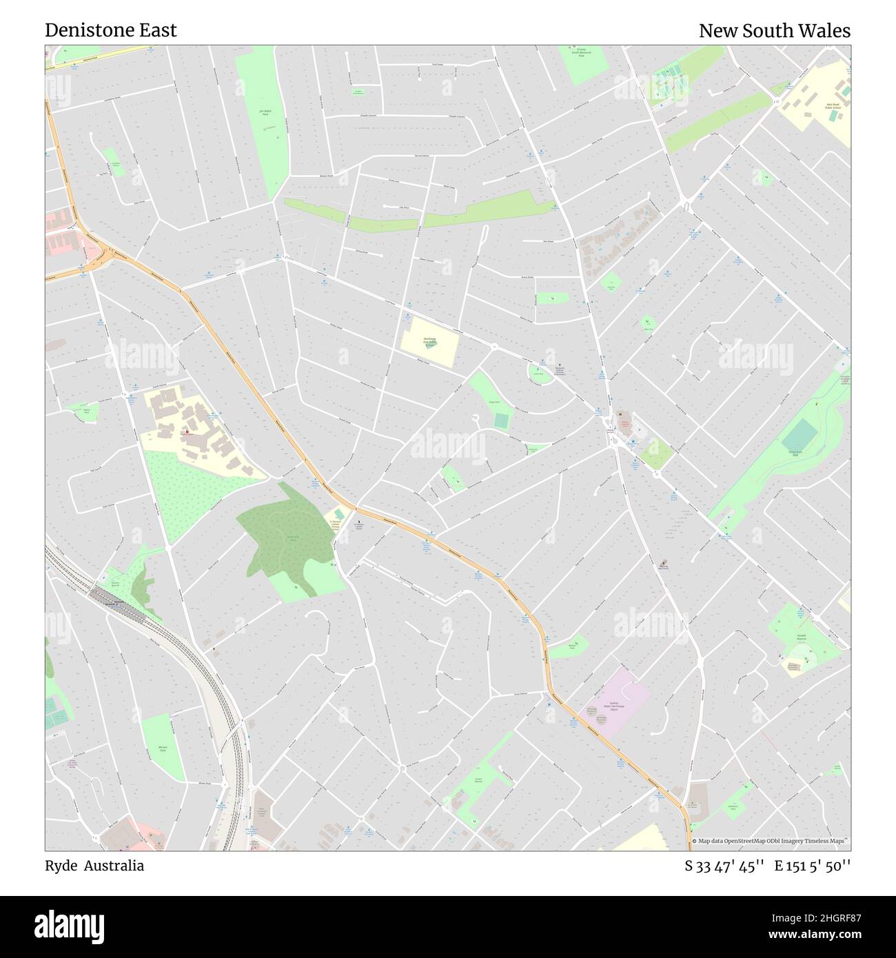 Denistone East, Ryde, Australia, New South Wales, S 33 47' 45'', E 151 5' 50'', map, Timeless