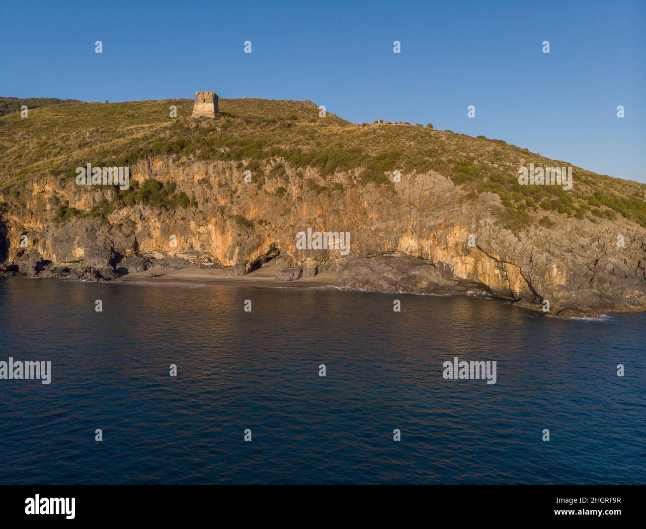 Aerial view, Troncone's Beach, Marina of Camerota, Campania Stock Photo