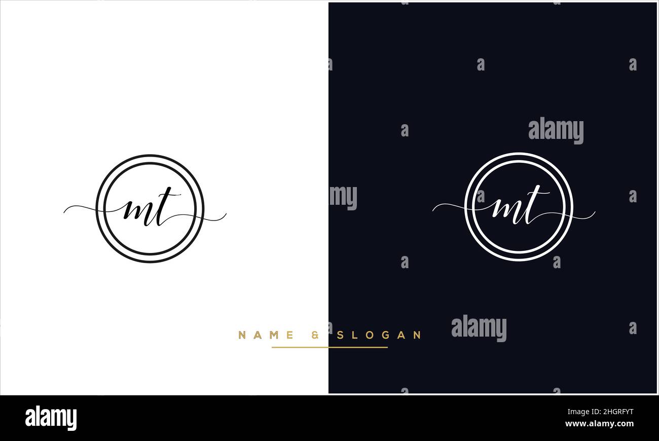 MT, TM Abstract Letters Logo monogram Stock Vector