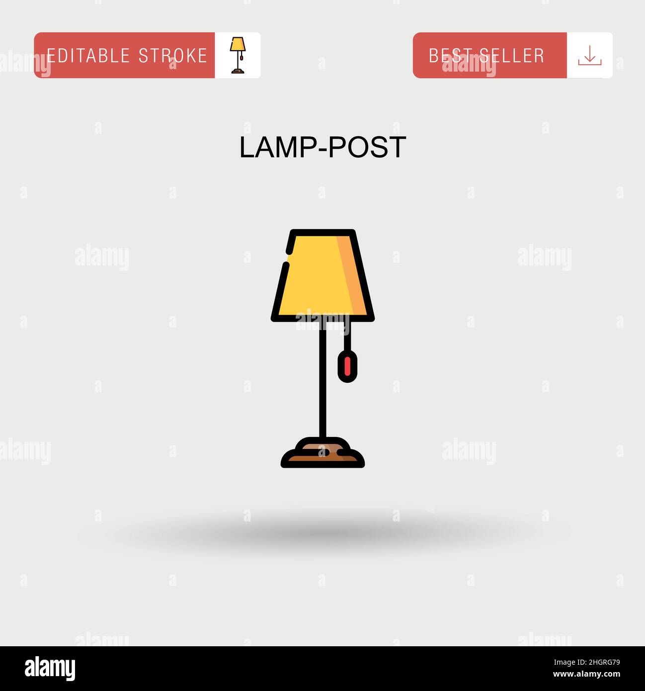 Lamp-post Simple vector icon. Stock Vector