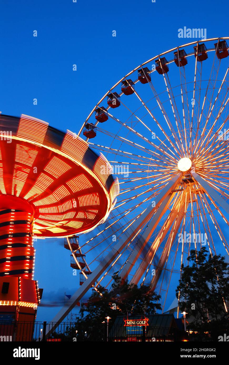 Rides at Navy Pier, Chicago Stock Photo Alamy