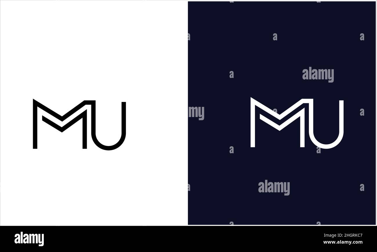 MU, UM Abstract Letters Logo monogram Stock Vector