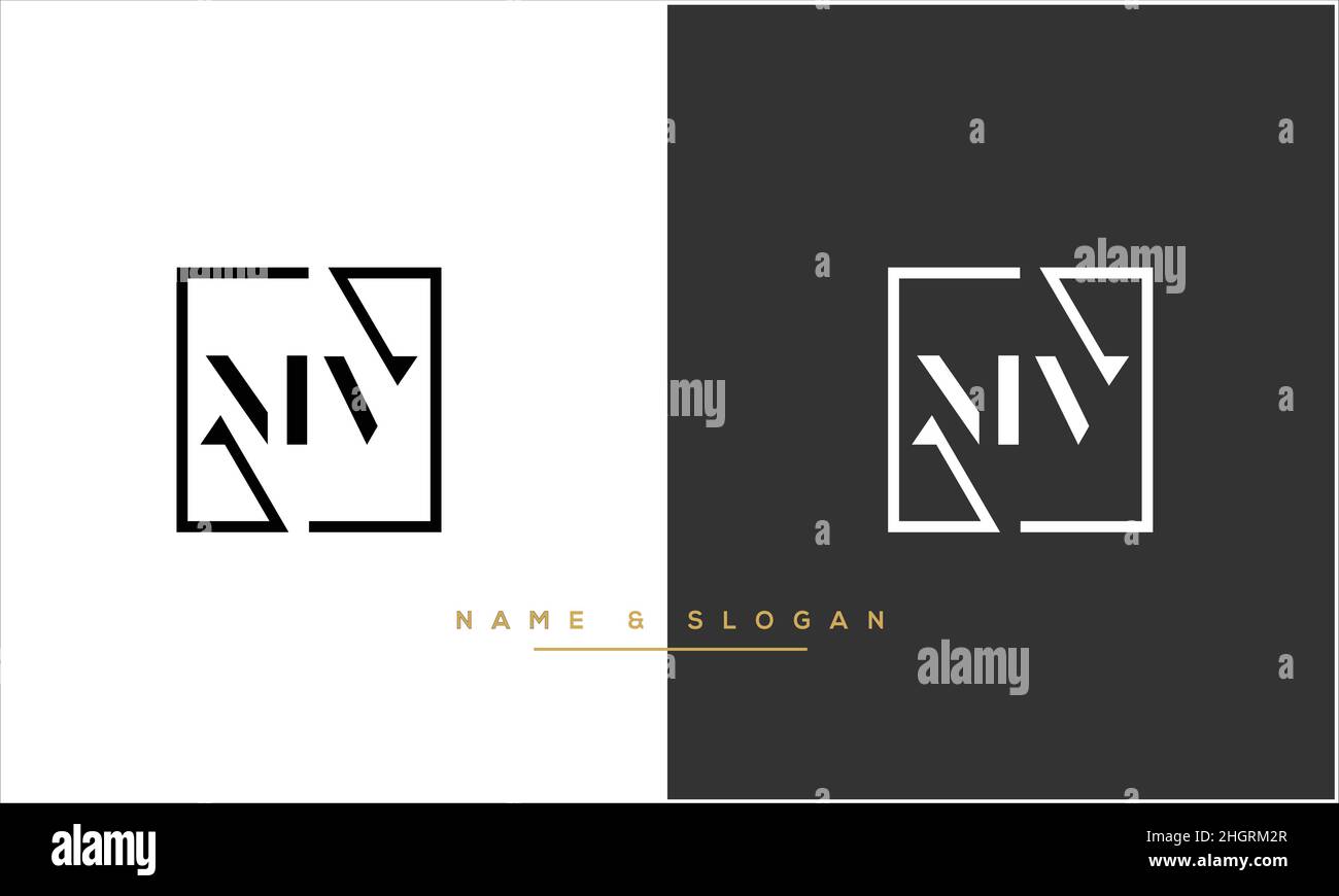 MV, VM Abstract Letters Logo monogram Stock Vector