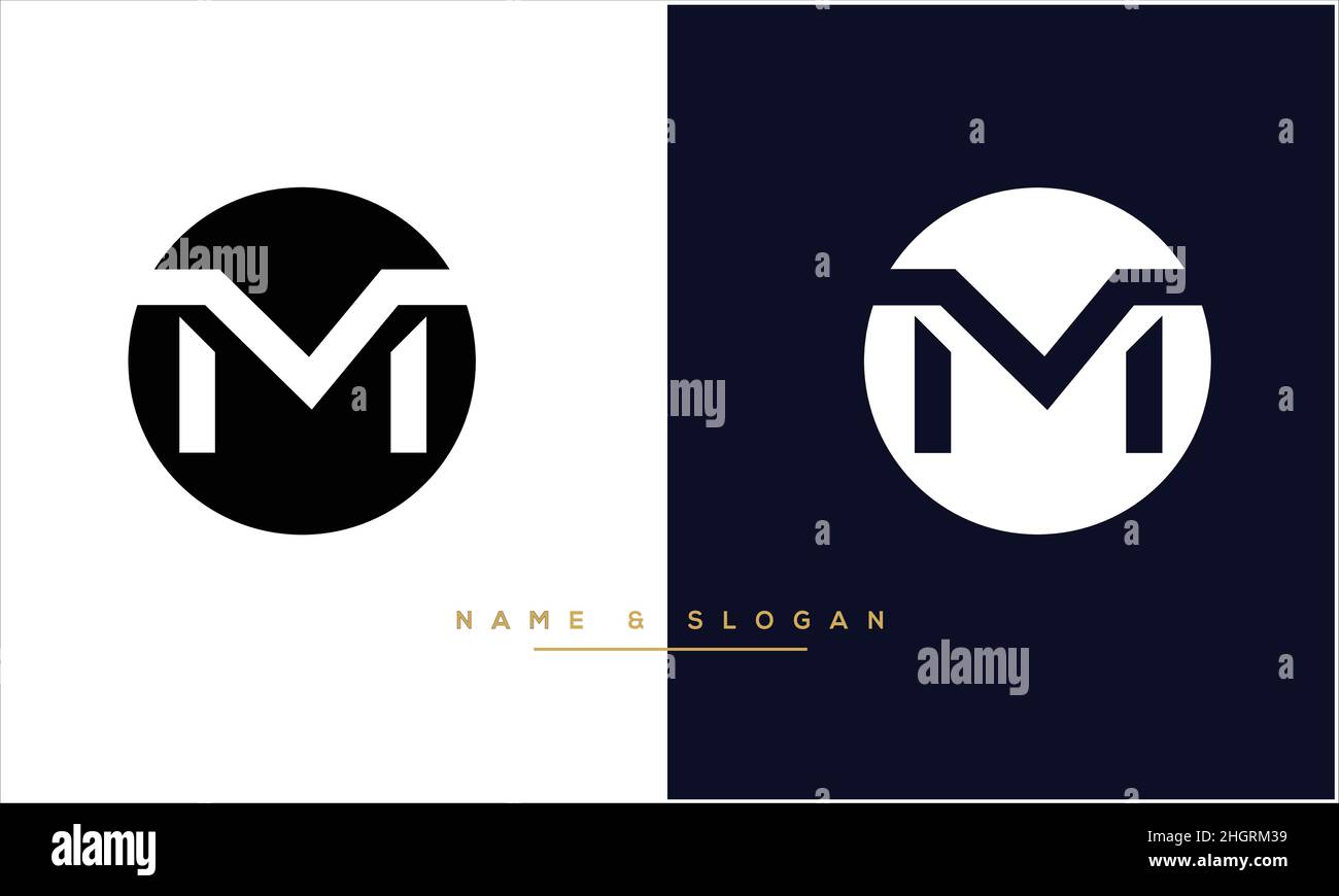 MV, VM Abstract Letters Logo monogram Stock Vector