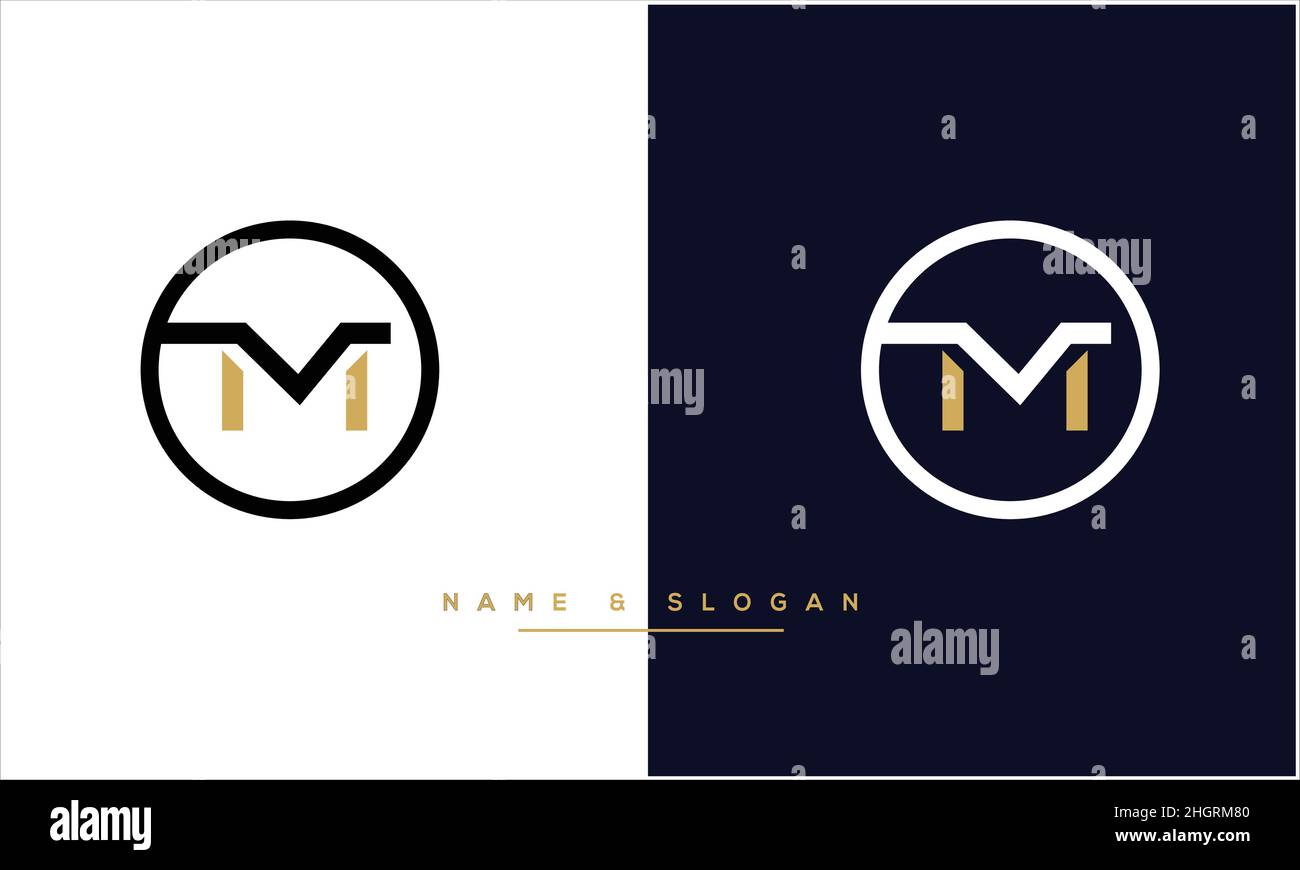 MV, VM Abstract Letters Logo monogram Stock Vector