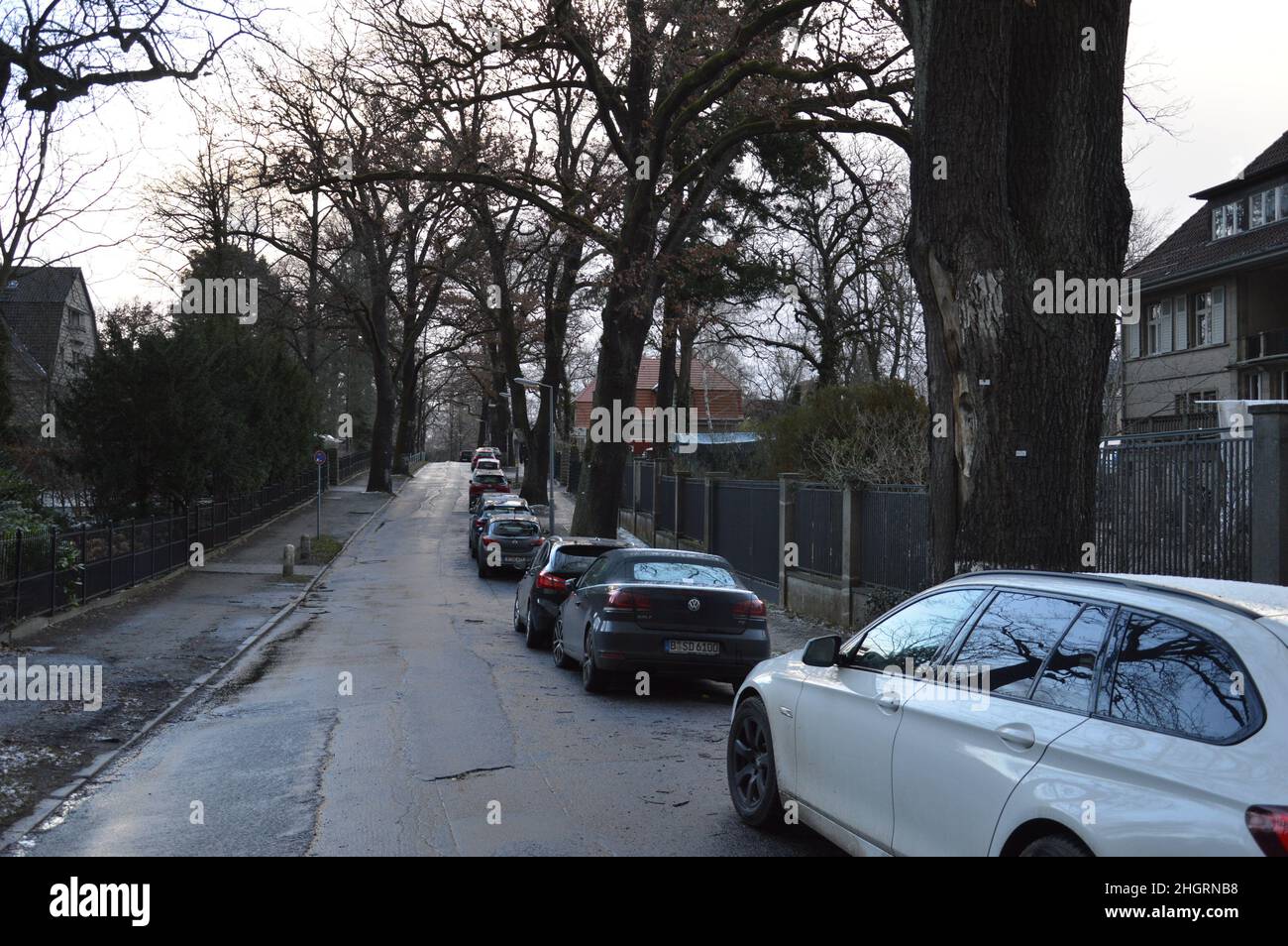 Am Grossen Wannsee road in Wannsee, Berlin, Germany - January 20, 2022. Stock Photo