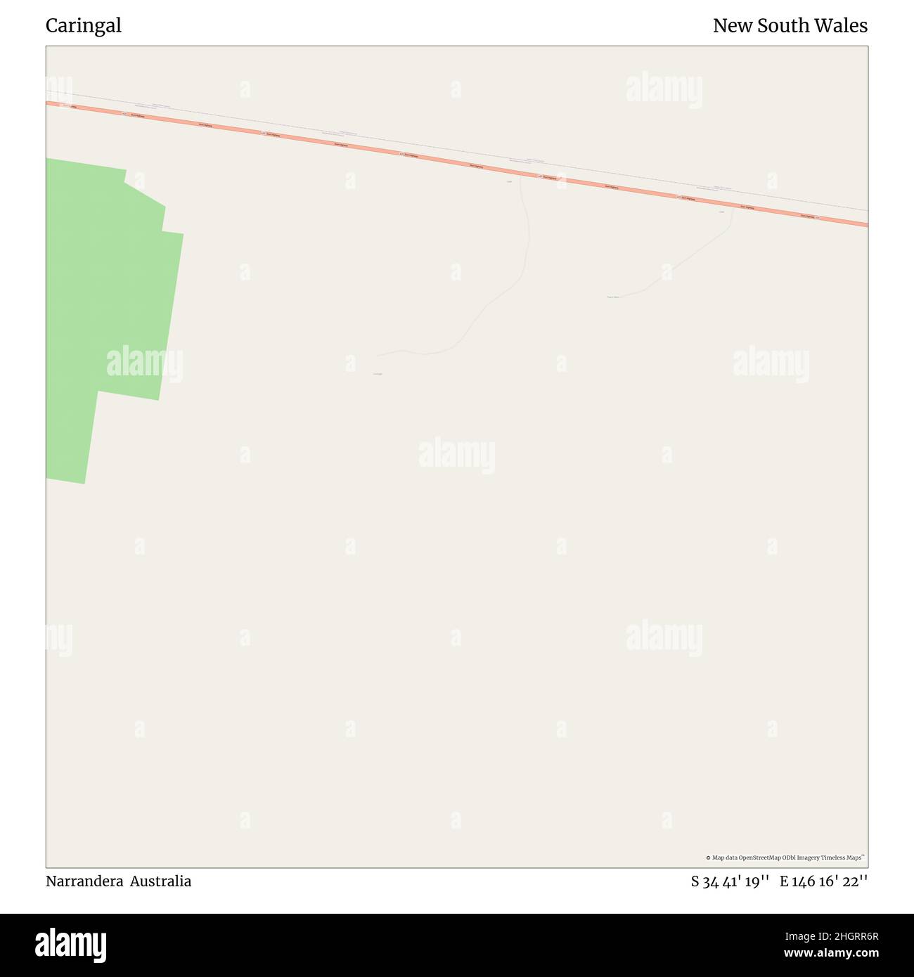 Caringal, Narrandera, Australia, New South Wales, S 34 41' 19'', E 146 16' 22'', map, Timeless Map published in 2021. Travelers, explorers and adventurers like Florence Nightingale, David Livingstone, Ernest Shackleton, Lewis and Clark and Sherlock Holmes relied on maps to plan travels to the world's most remote corners, Timeless Maps is mapping most locations on the globe, showing the achievement of great dreams Stock Photo