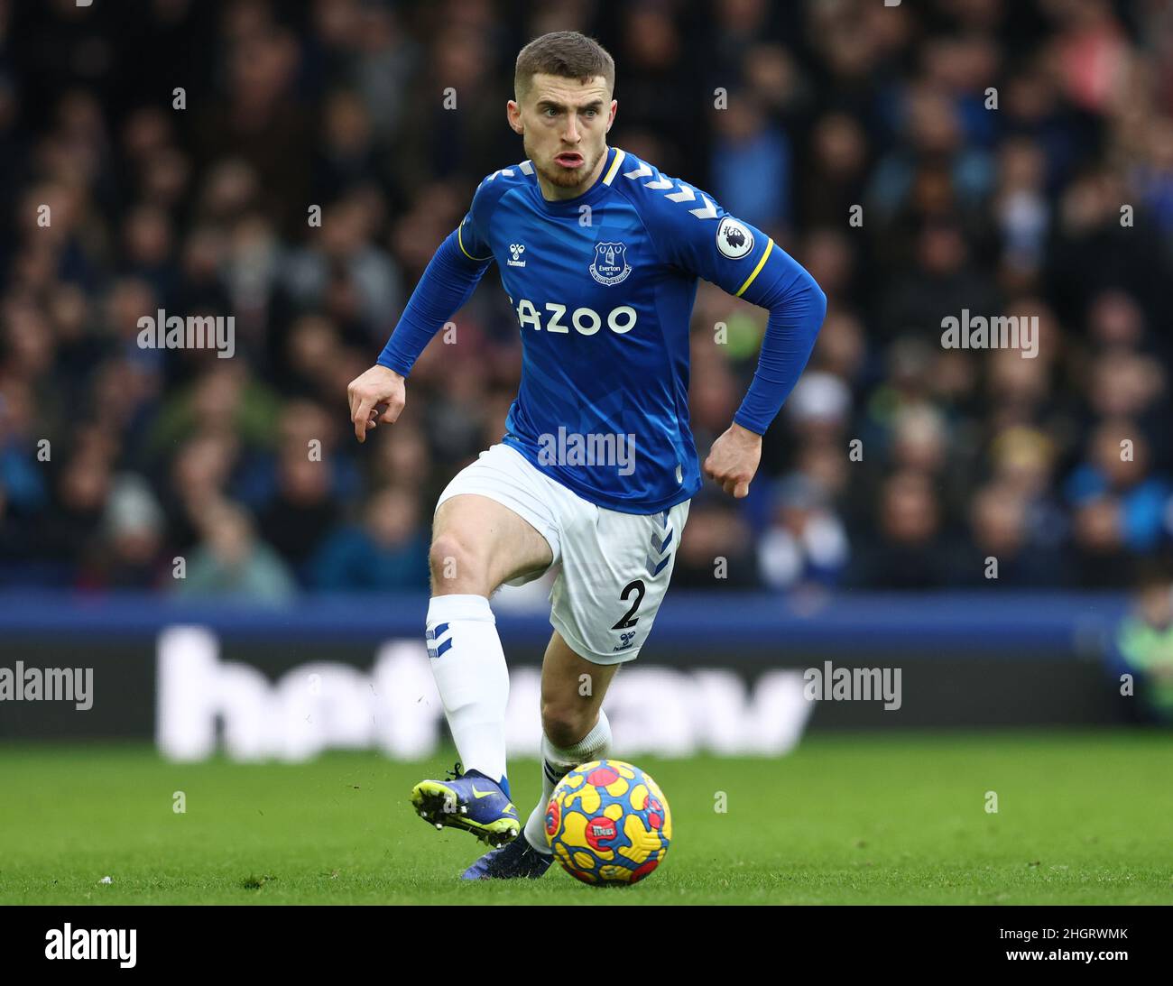 Liverpool, England, 22nd January 2022.  Jonjoe Kenny of Everton  during the Premier League match at Goodison Park, Liverpool. Picture credit should read: Darren Staples / Sportimage Stock Photo