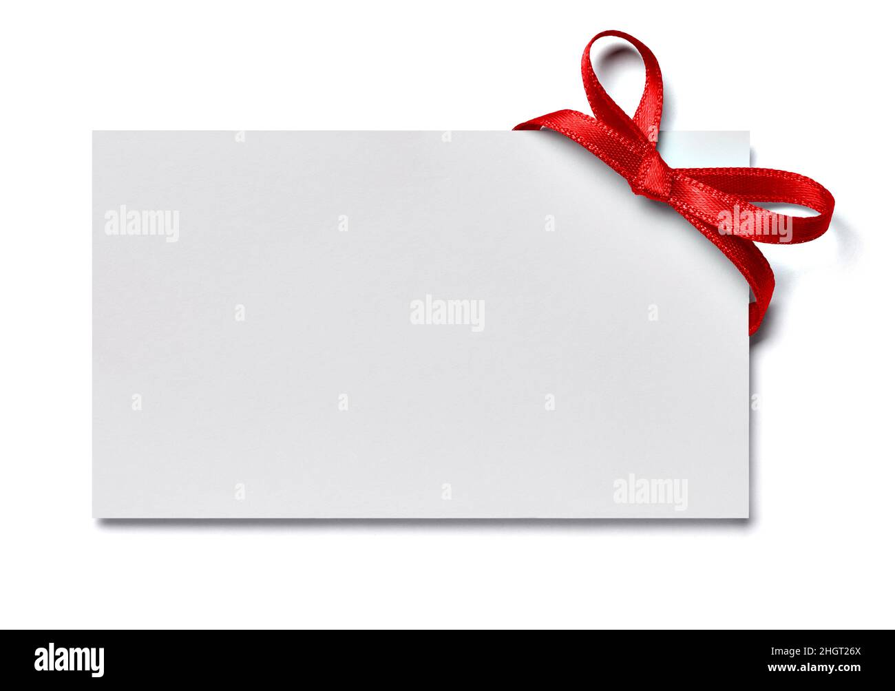 note greeting card red ribbon Stock Photo - Alamy