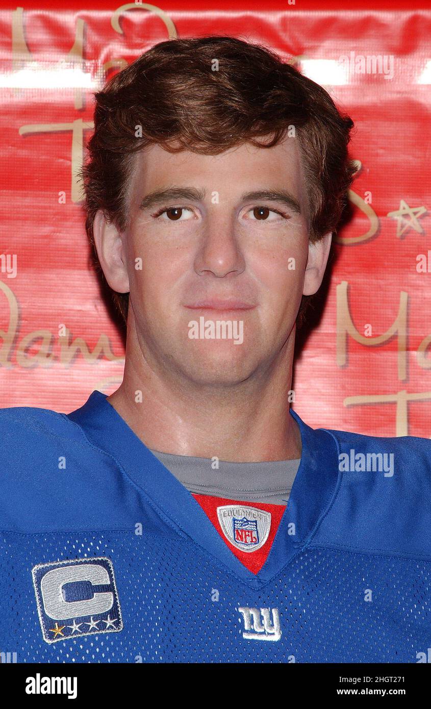September 23, 2008, New York City, New York, USA: New York Giants Football Quarter back and Super Bowl MVP Eli Manning's waxed figure at Madame Tussauds in New York City. (Credit Image: © Walter Weissman/ZUMA Press Wire) Stock Photo