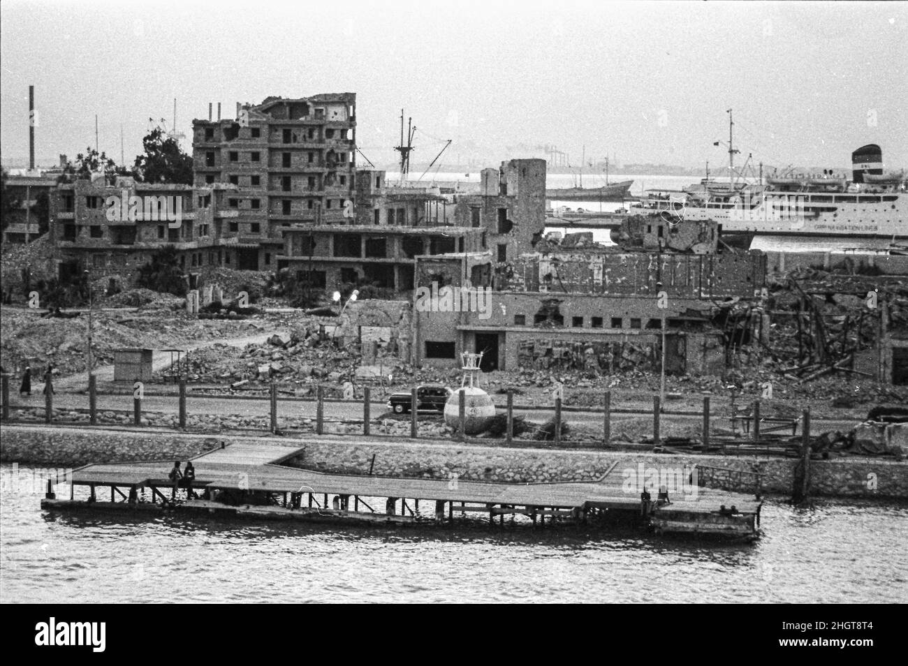 War damage alongside the Suez Canal, May 1977 Stock Photo Alamy